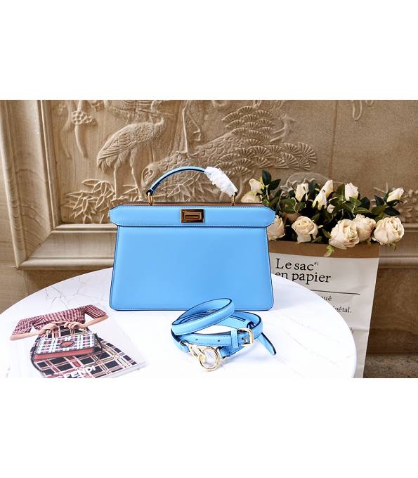 Fendi Blue Original Leather 29cm Peekaboo ISeeU Bag