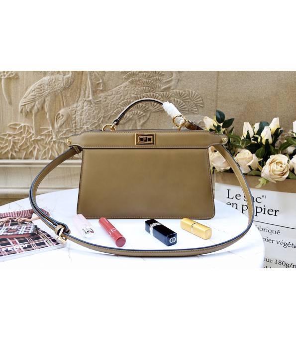 Fendi Brown Original Leather 29cm Peekaboo ISeeU Bag