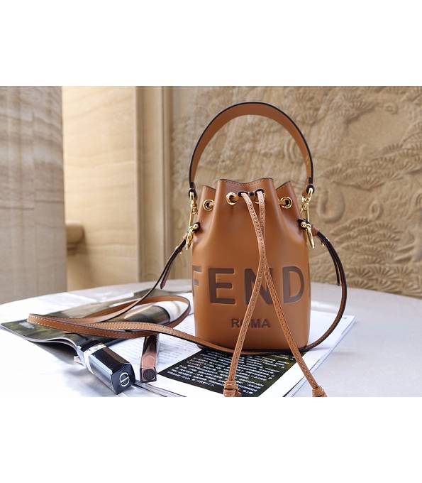 Fendi Brown Original Leather Mon Tresor Mini Bucket Bag