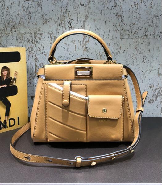 Fendi Peekaboo Iconic Apricot Original Leather 23cm Mini Pocket Bag