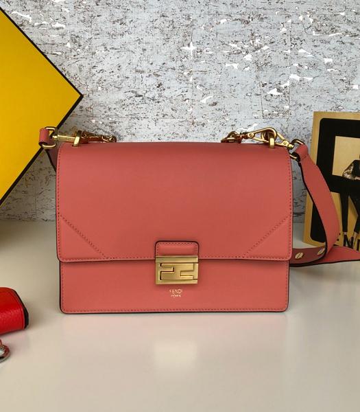 Fendi Kan U Orange Red Original Leather 25cm Medium Shoulder Bag