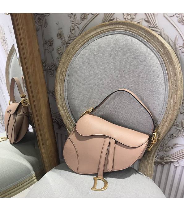 Christian Dior Apricot Original Palm Veins Leather 25cm Saddle Bag