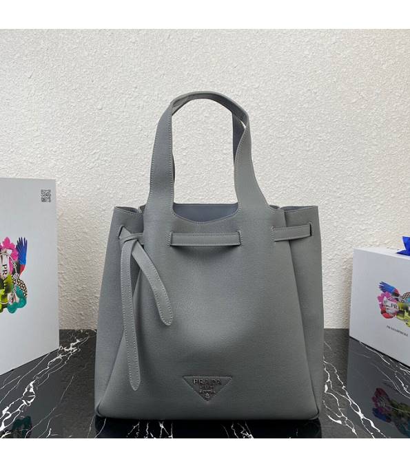 Prada Grey Original Deerskin Leather Tote Bag