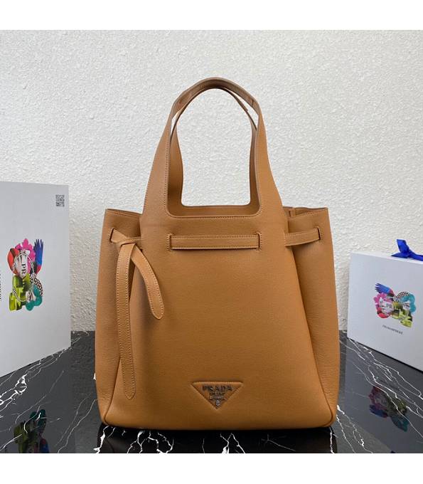 Prada Brown Original Deerskin Leather Tote Bag