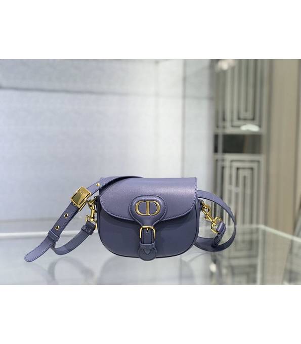 Christian Dior Bobby Light Blue Original Plain Veins Leather 18cm Mini Crossbody Bag