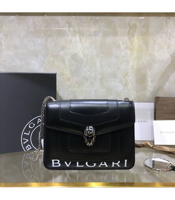 Bvlgari X Fragment Serpenti Forever Black Original Calfskin Leather 20cm Mini Chains Bag