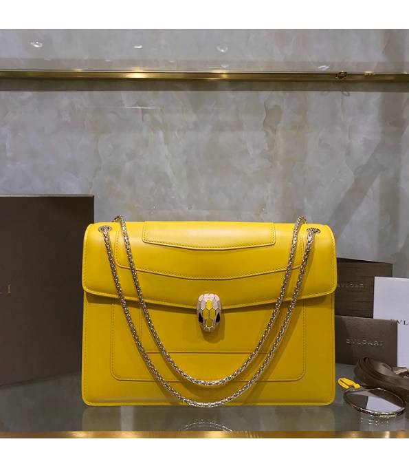 Bvlgari Yellow/Apricot Original Leather Serpenti Forever 28cm Bag