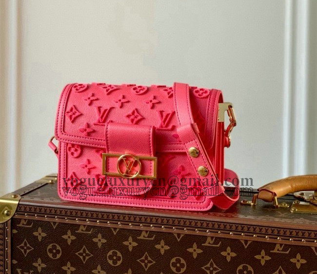 Louis Vuitton Mini Dauphine Bag in Tufted Leather M20747 Fluo Pink 2022