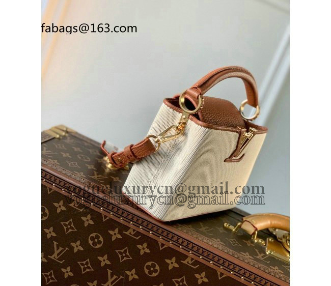 Louis Vuitton Capucines Mini Bag in Canvas M59969 Brown 2022