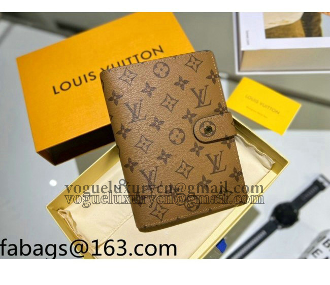 Louis Vuitton Medium Ring Agenda Notebook Cover in Monogram Reverse Canvas 2022 0725