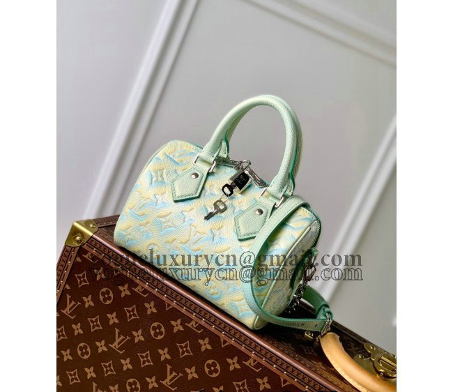 Louis Vuitton Speedy Bandouliere 20 Bag in Sprayed and Grained Leather M46092 Green/Yellow 2022