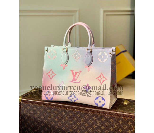 Louis Vuitton Onthego MM Tote Bag in Sunrise Pastel Monogram Canvas M20510 2022