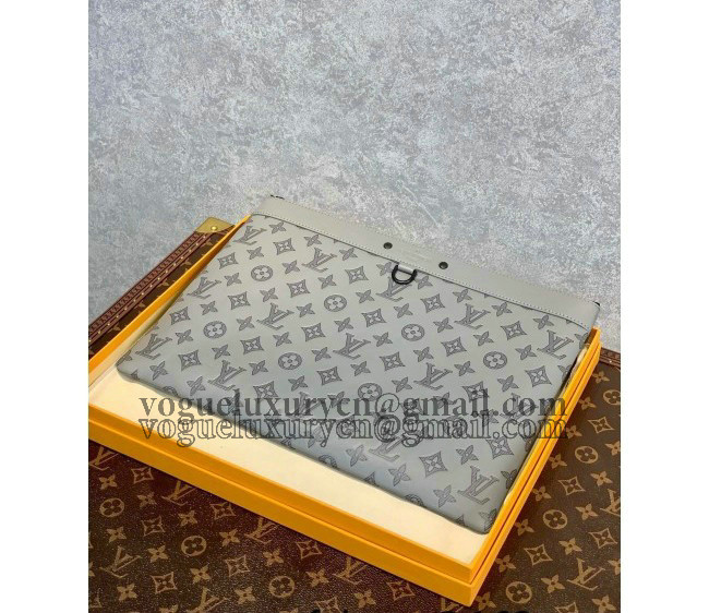 Louis Vuitton Men's Pochette Discovery Pouch in Monogram Shadow Leather M81385 Anthracite Grey 2022