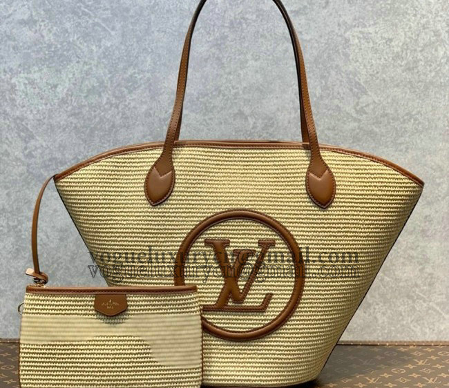 Louis Vuitton Saint Jacques Raffia Beach Bag M59963 Caramel Brown 2022