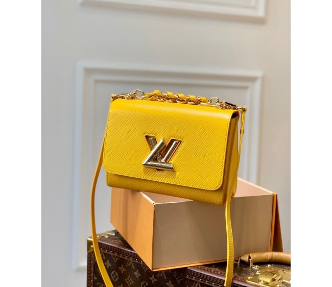 Louis Vuitton Twist MM Bag in Epi Leather with Braided Chain M59888 Sunflower Yellow 2022