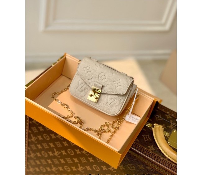 Louis Vuitton Micro Pochette Metis Bag in Monogram Leather M81390 Beige 2022