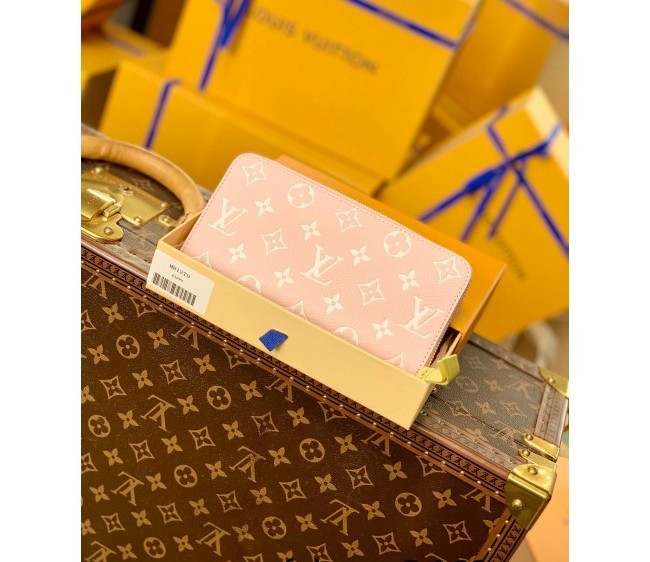 Louis Vuitton Zippy Wallet in Monogram Different-Colored Leather M81279 Pink 2022