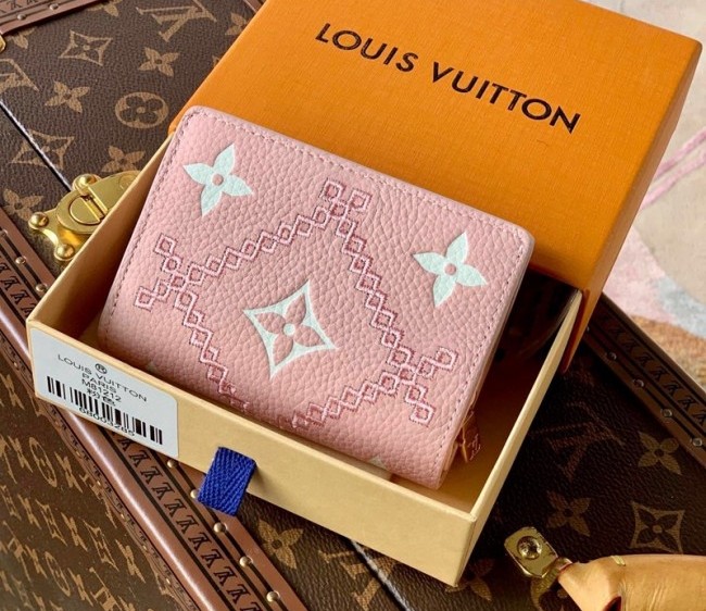 Louis Vuitton Clea Wallet in Embroidered Quilted Leather M81212 Pink 2022