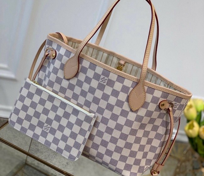 Louis Vuitton Neverfull PM Tote Bag N41362 Damier Azur Canvas/Light Beige 2022 51