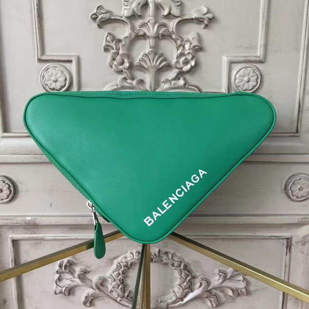 Balenciaga Triangle Pouch M Bag Pre-Fall 2017 Bag Collection Original Leather Vert Irlandais