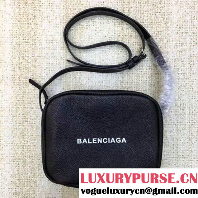 Balenciaga Everyday Logo Calfskin Mini Camera Bag Black 2017 (JM-7103003 )