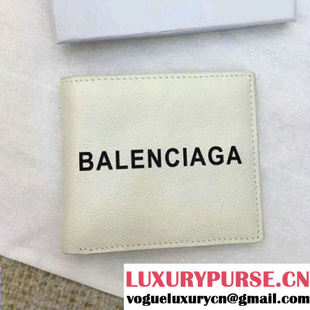 Balenciaga Grained Calfskin Everyday Short Wallet White 2017 (JM-7111602 )