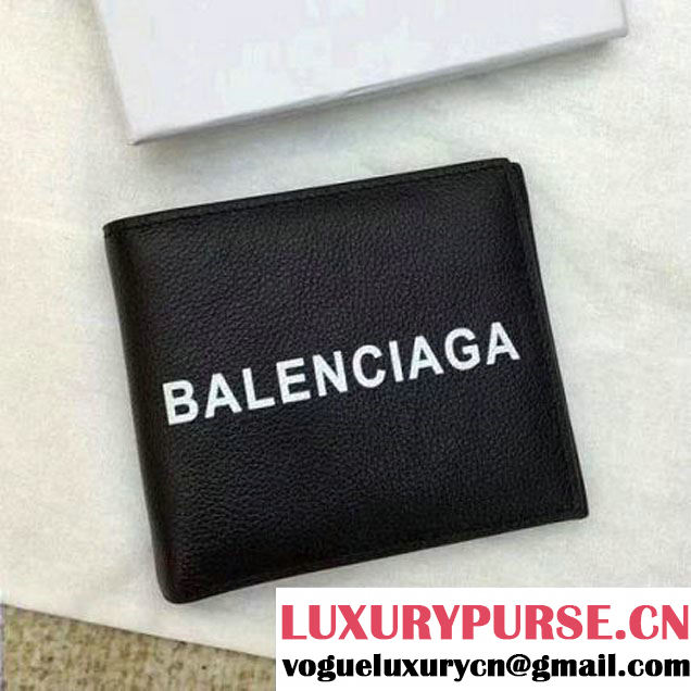 Balenciaga Grained Calfskin Everyday Short Wallet Black 2017 (JM-7111601 )