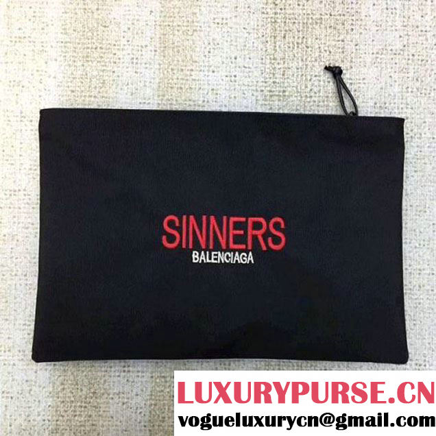 Balenciaga Nylon Large Explorer Pouch With 'Sinners' Embroidered 2018 (JM-7121323 )