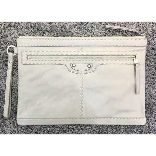 Balenciaga Classic Pouch Clutch Small Bag White 2018