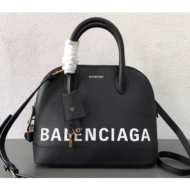 Balenciaga Front Logo Ville Top Handle Small Bag Black 2018