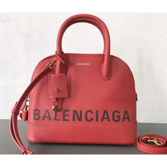 Balenciaga Front Logo Ville Top Handle Small Bag Red 2018