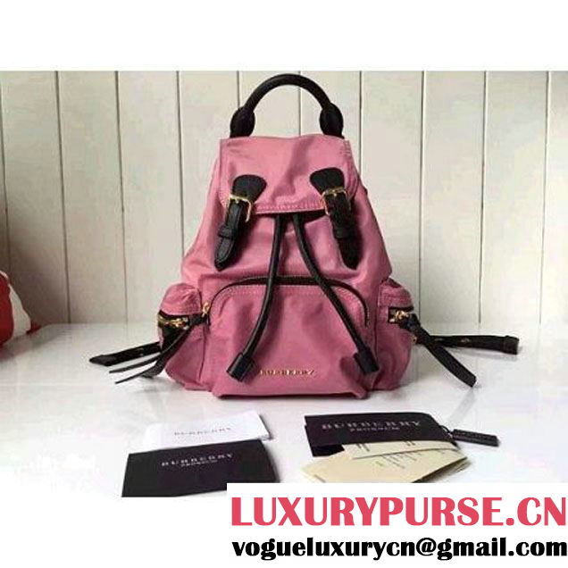 Bur. Small Rucksack In Technical Nylon And Leather Backpack Pink (2A016-6062823 )