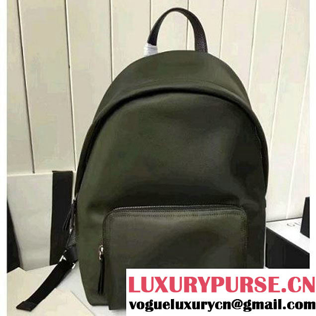 Burberry Leather Trim Nylon Backpack 40218791 Army Green 2016 (2A016-6110248 )