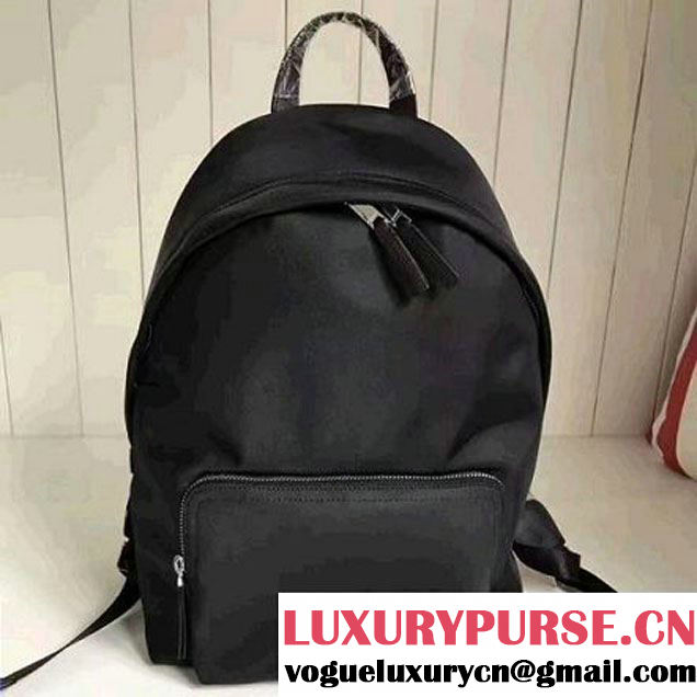 Burberry Leather Trim Technical Backpack Black 2017 (2A016-7060927 )