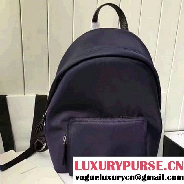 Burberry Leather Trim Technical Backpack Blue 2017 (2A016-7060929 )