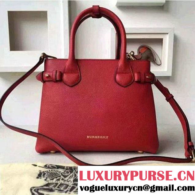 B Small Banner Bag In Leather And House Check Red (2A016-6051819 )