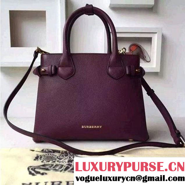 B Small Banner Bag In Leather And House Check Burgundy (2A016-6051820 )