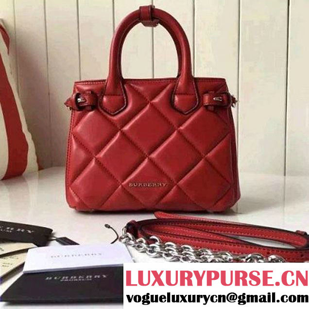 Bur. Baby Banner Bag In Red Quilted Lambskin 2016 (2A016-6070701 )