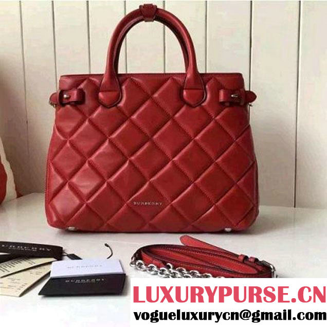 Bur. Medium Banner Bag In Red Quilted Lambskin 2016 (2A016-6070702 )