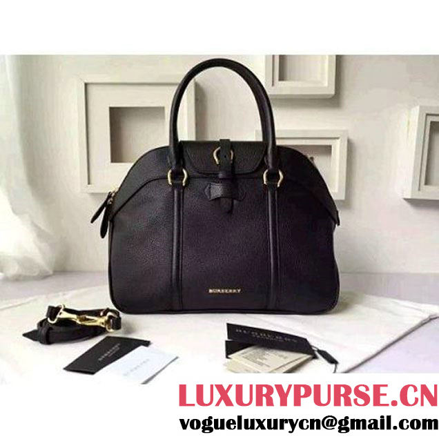 Burberry Large Leather Bowling Bag Black (2A016-6030430 )