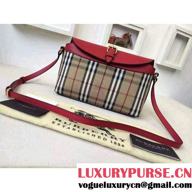 Burberry 39421261 Small Horseferry Check Clutch Bag In Honey/Red (2A016-080538 )