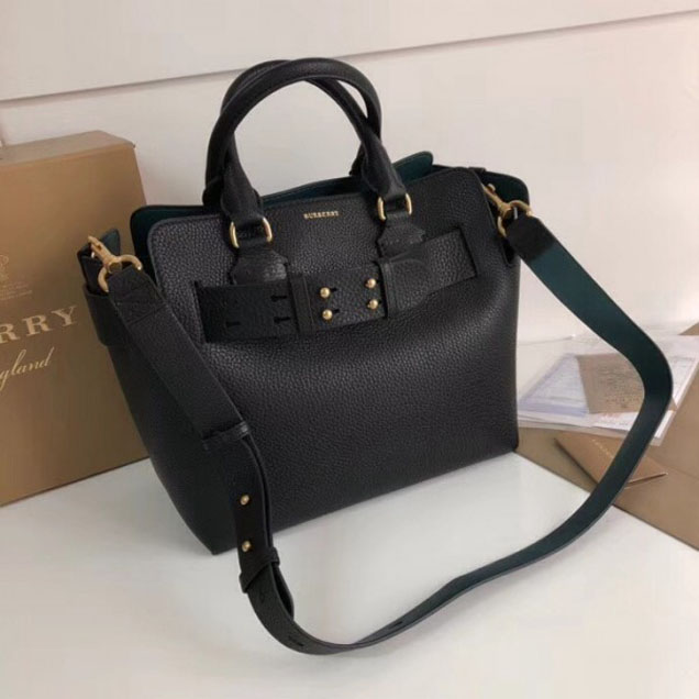 Burberry Small Leather Belt Top Handle Bag Black 2018 Collection