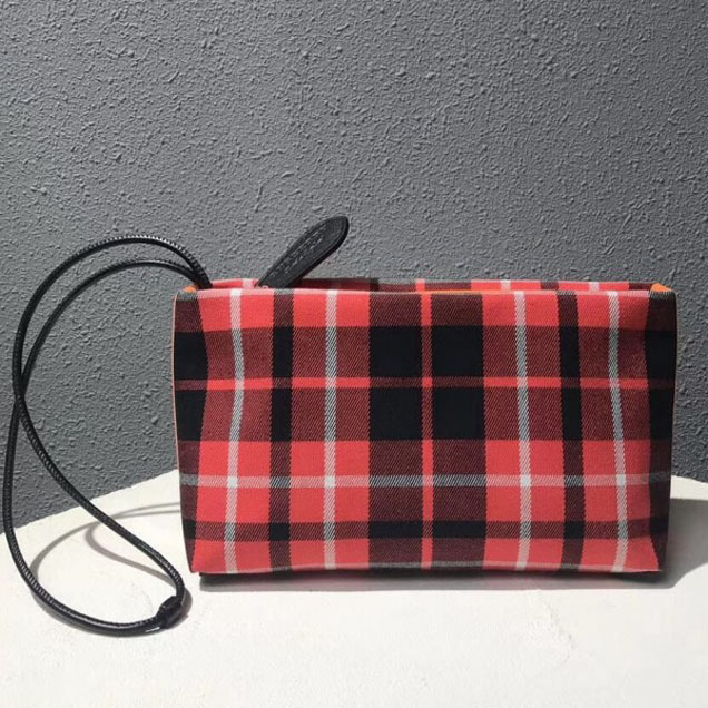 Burberry Tartan Cotton Clutch Red/Black 2018 Collection