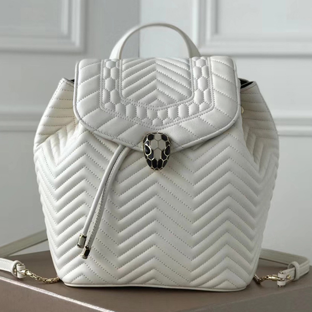 Bulgari Serpenti Forever Backpack In White