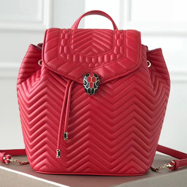 Bulgari Serpenti Forever Backpack In Red