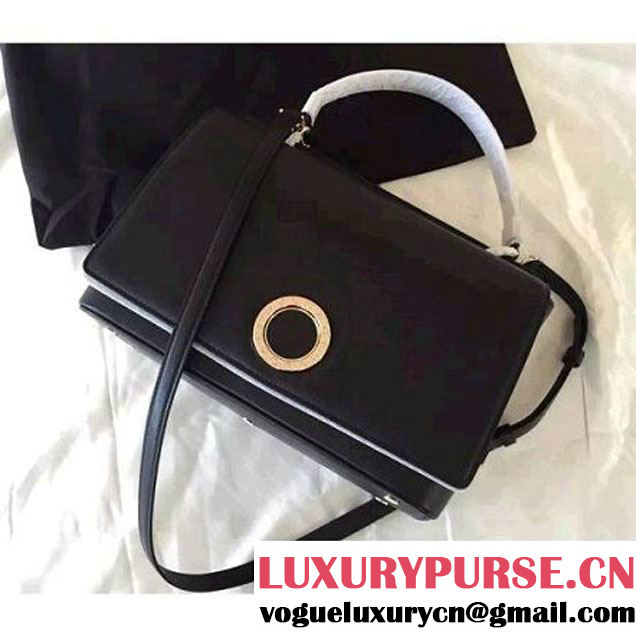 Bovlgari Large Bvlgari Top Handle Bag Black 2015 (1A001-081812 )