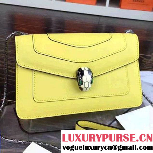 Bvlgari Yellow Calf Leather Serpenti Forever Flap Cover Bag 23cm (BGJ-121411 )