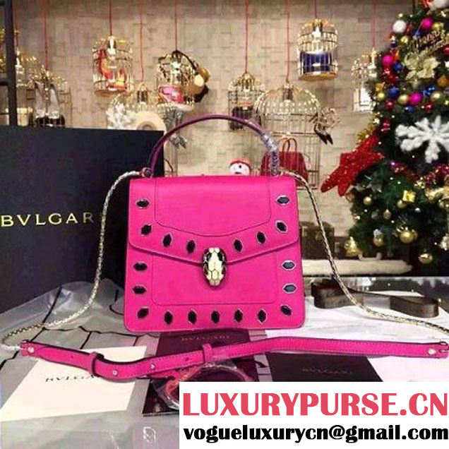 Bvlgari Scaglie Studs Serpenti Forever Flap Cover Bag With Handle Rosy 20cm 2016 (BGJ-6012902 )