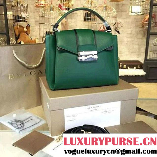 Bvlgari Samll Serpenti Viper Top Handle Bag 27cm Green 2016 (BGL-6071267 )