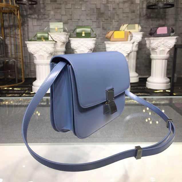 Celine Classic Box Bag 24cm Smooth Calfskin Spring Summer 2018 Collection Medium Blue